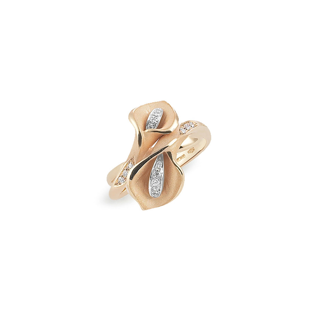 Ring - Two Calla with .12 cttw Diamonds in 18 Karat Gold – ZFolio